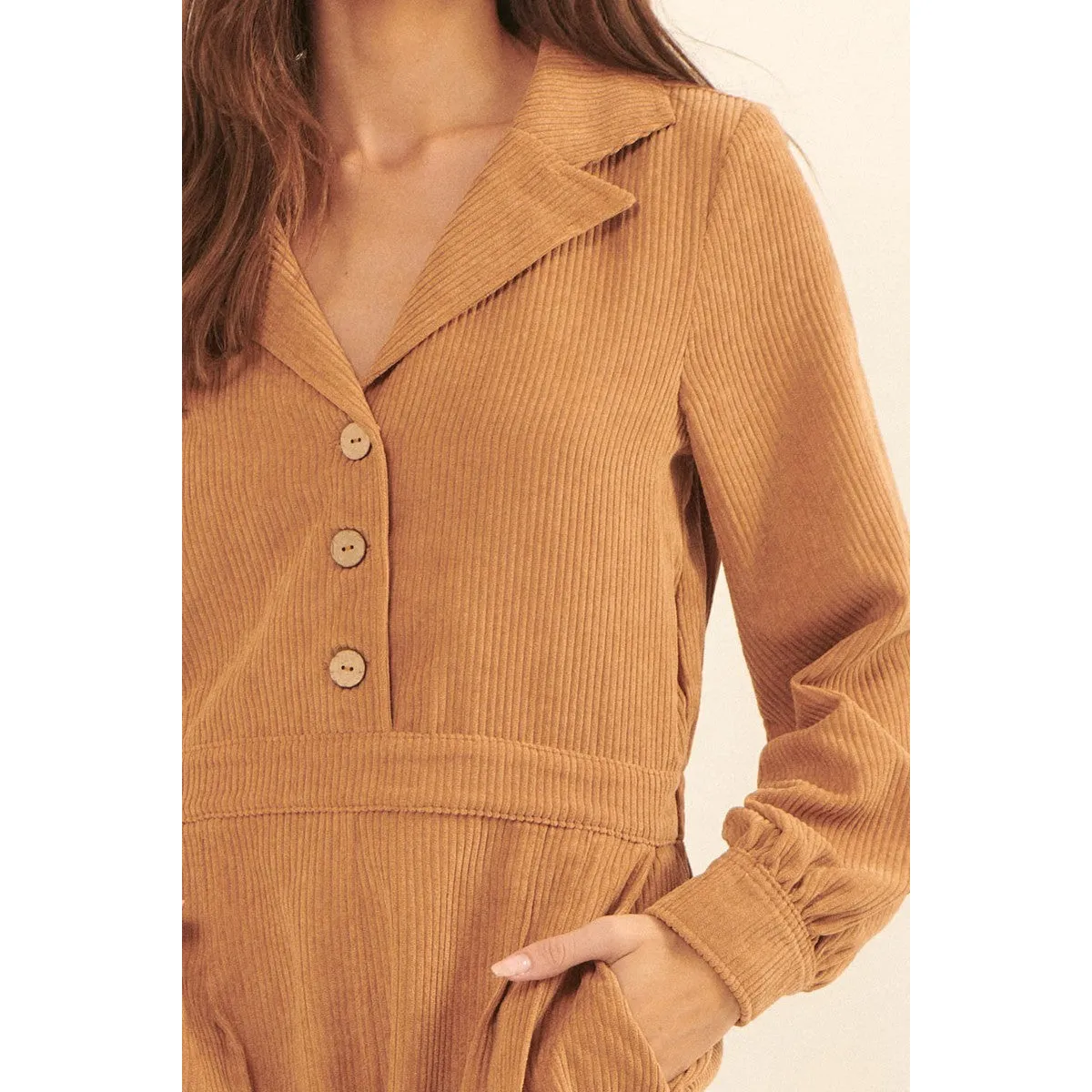 A Woven Corduroy Romper