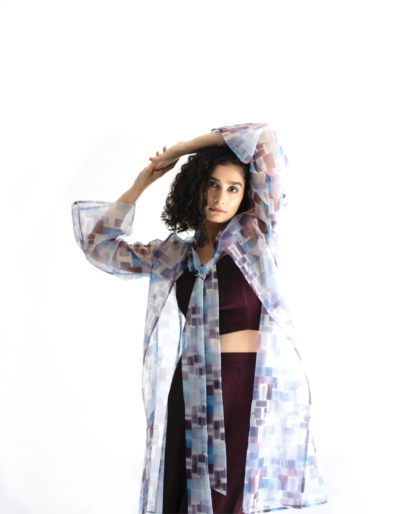 Abstract Printed Jacket Set