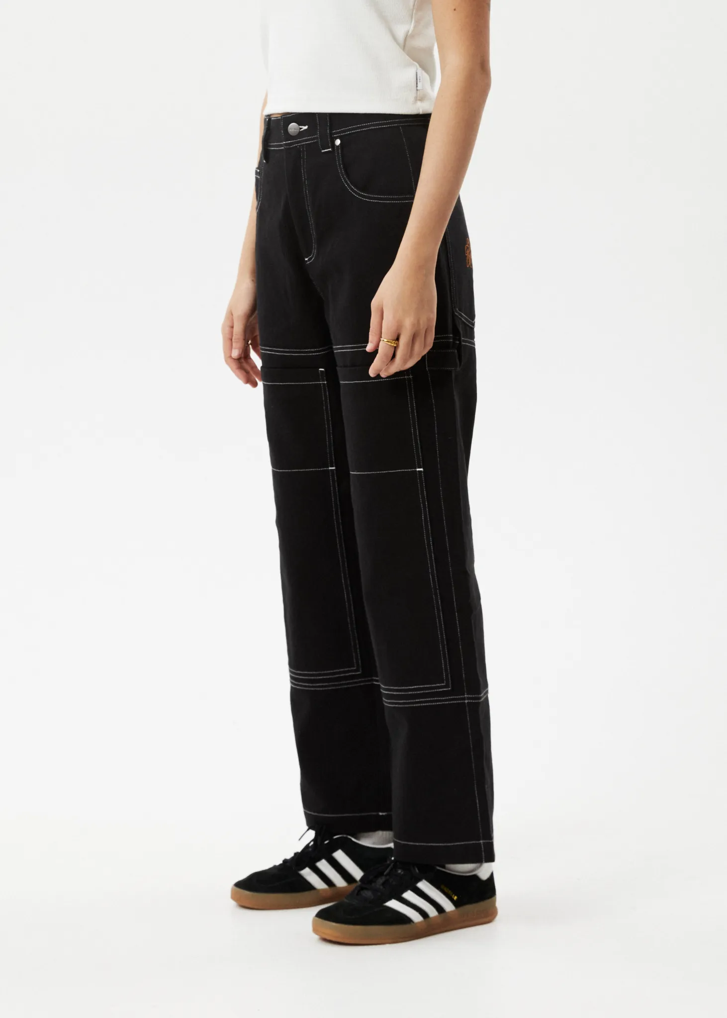 AFENDS Womens Moss - Carpenter Pants - Washed Black