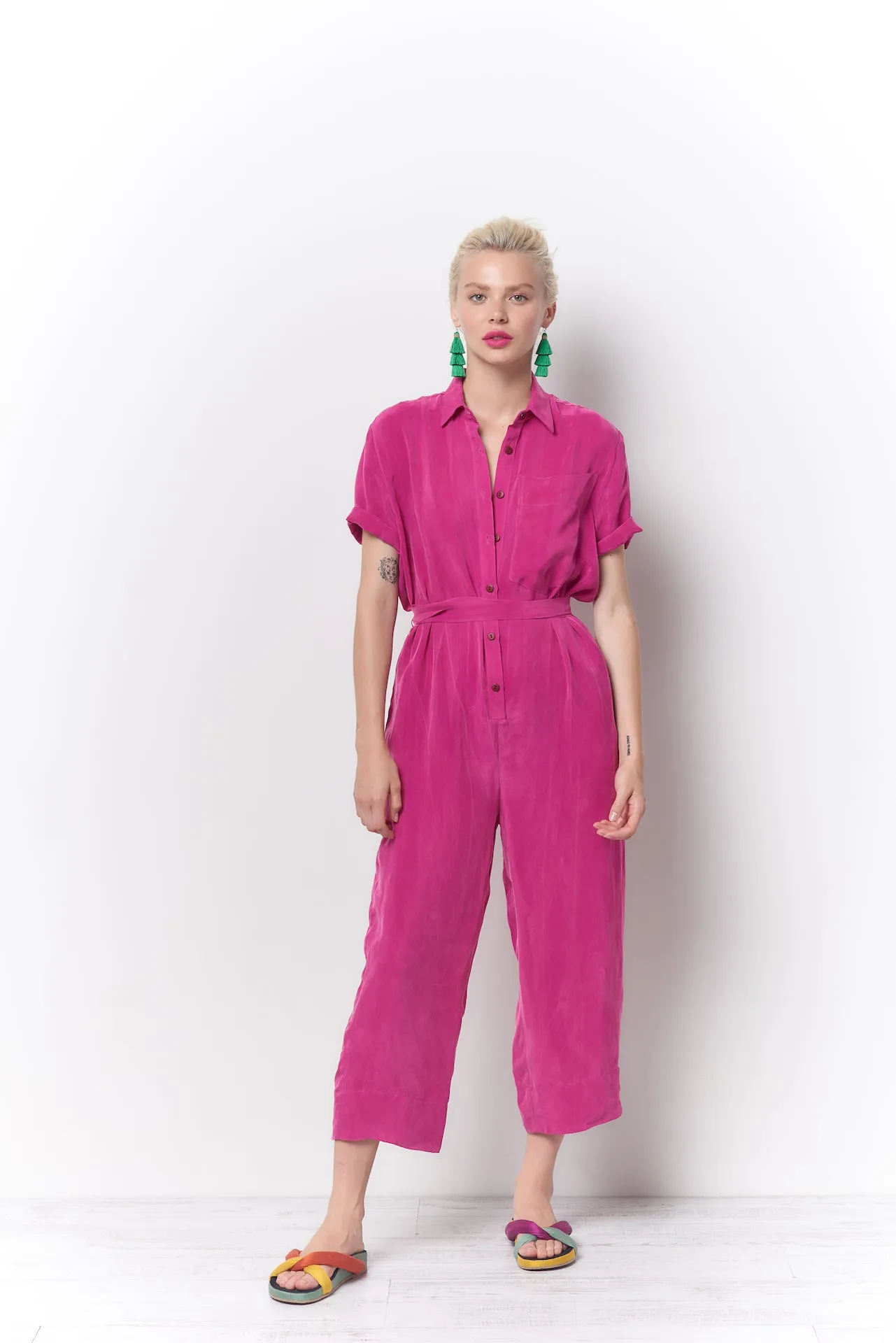 ANAIS Shirt Style Jumpsuit - Cupro