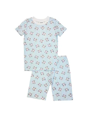 Baseball Short Sleeve PJ Set