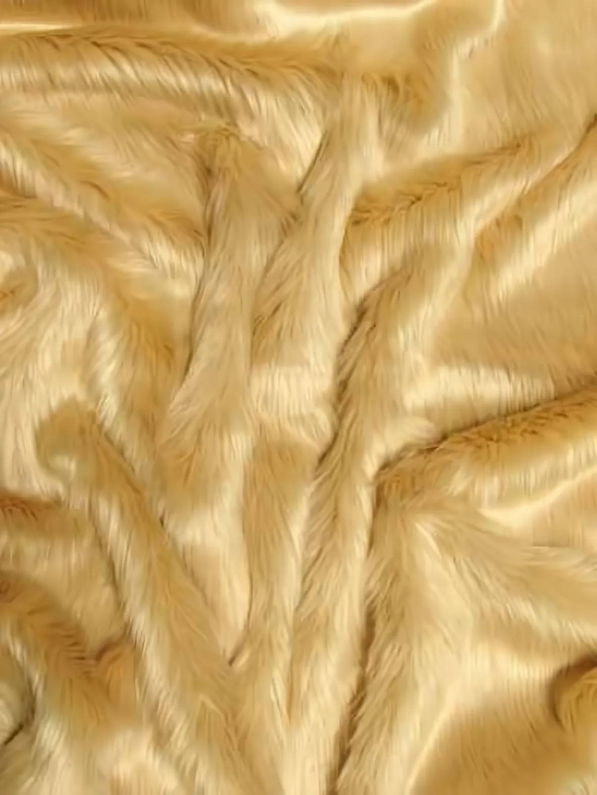 Blonde Solid Shaggy Long Pile Faux Fur Fabric / Sold By The Yard