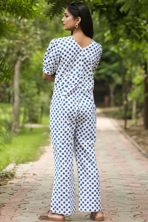 Blueberries Hand Block Printed  Jumpsuit