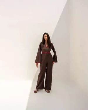 Brown Classic Latest Women Jumpsuits For Work