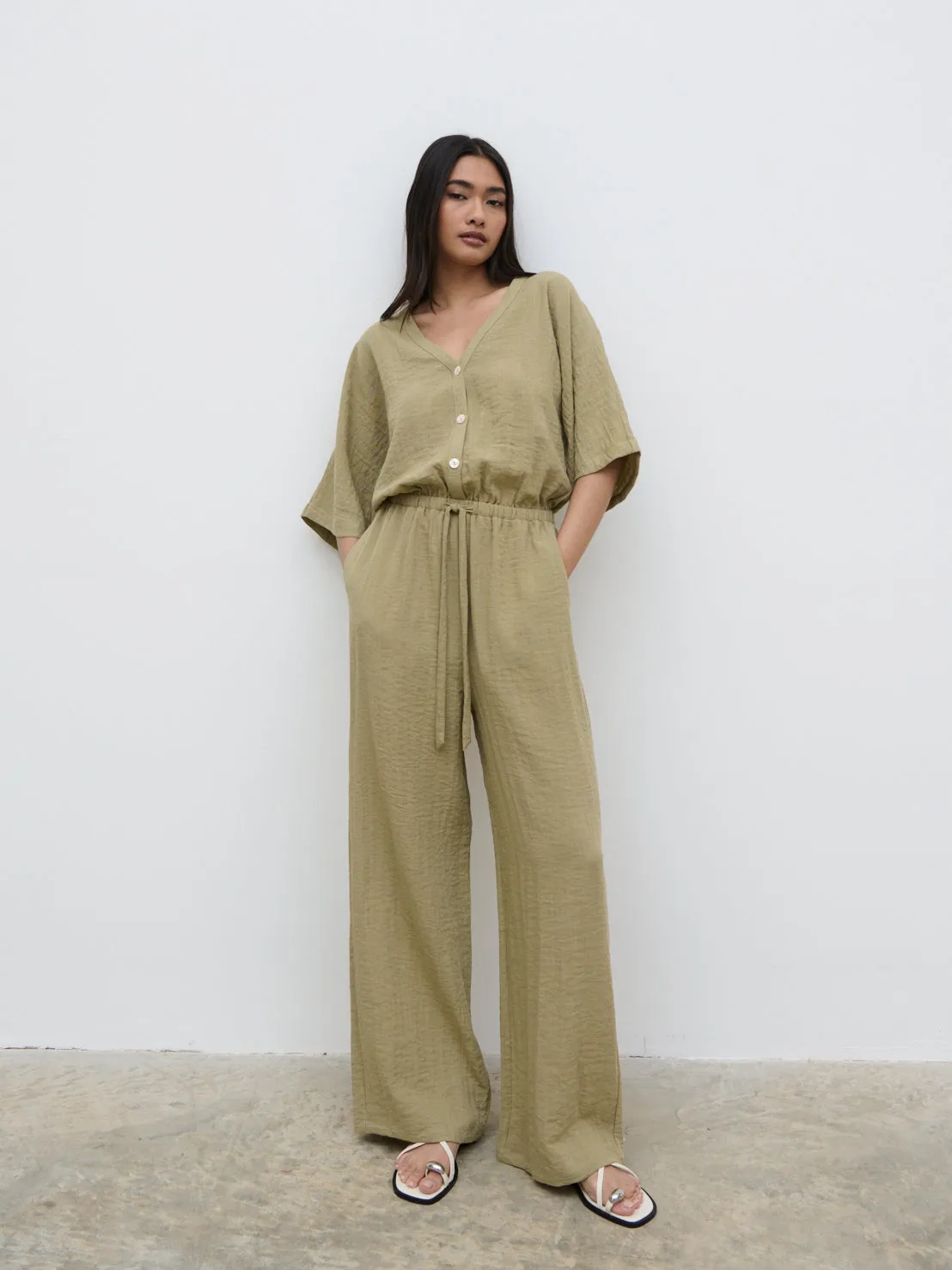 Carey Easywear Jumpsuit - Olive