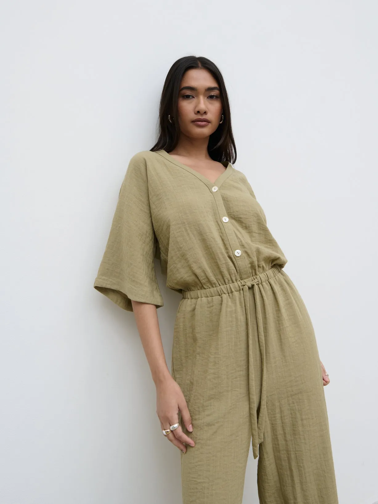 Carey Easywear Jumpsuit - Olive