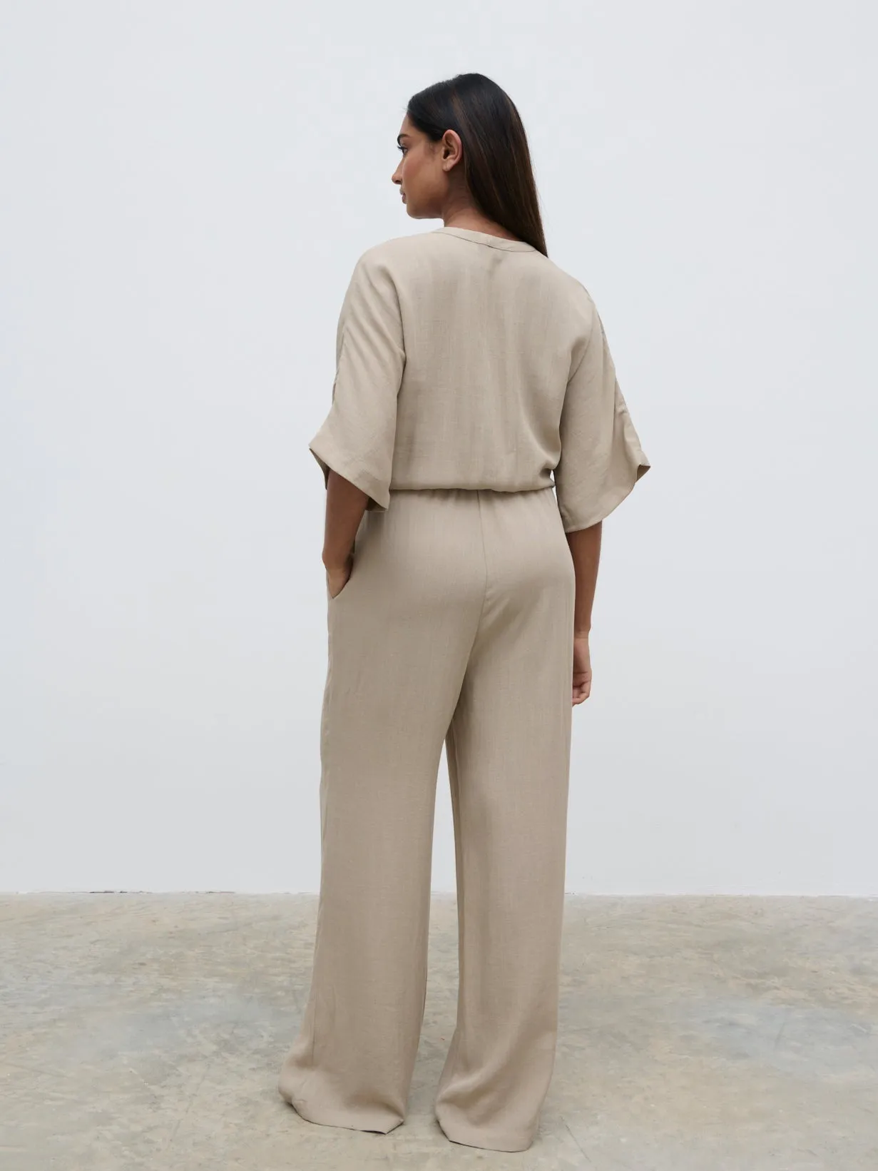 Carey Easywear Jumpsuit - Stone