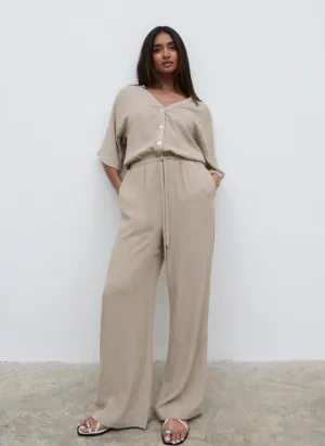 Carey Easywear Jumpsuit - Stone