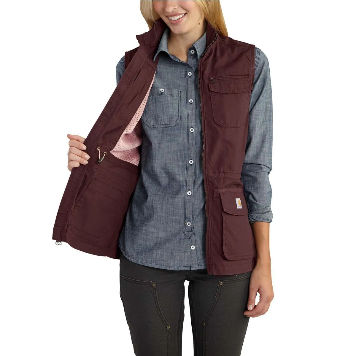 Carhartt Women's Deep Wine El Paso Utility Vest