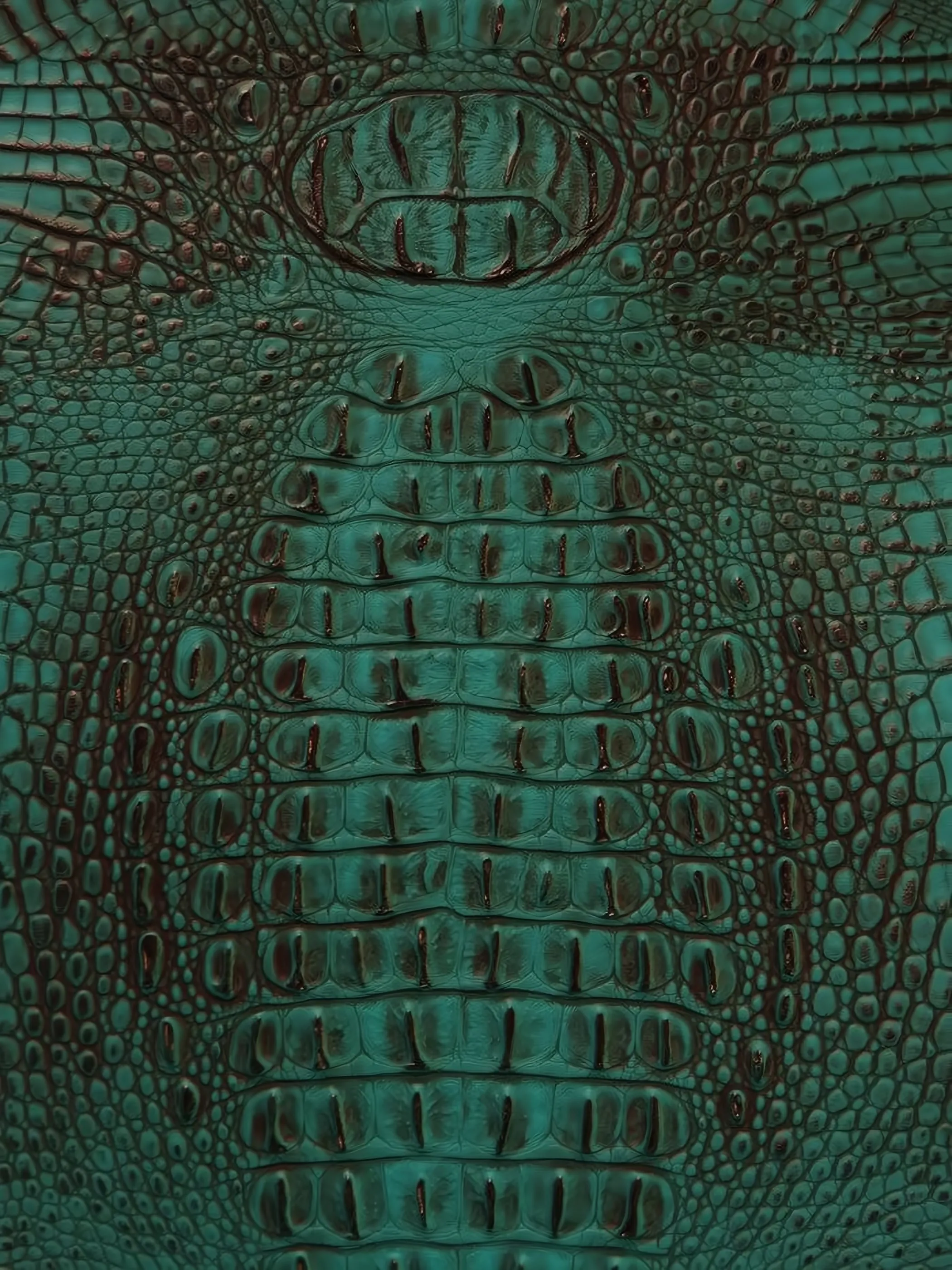 Caribbean Teal Metallic Caiman Gator Vinyl / Sold by the Yard