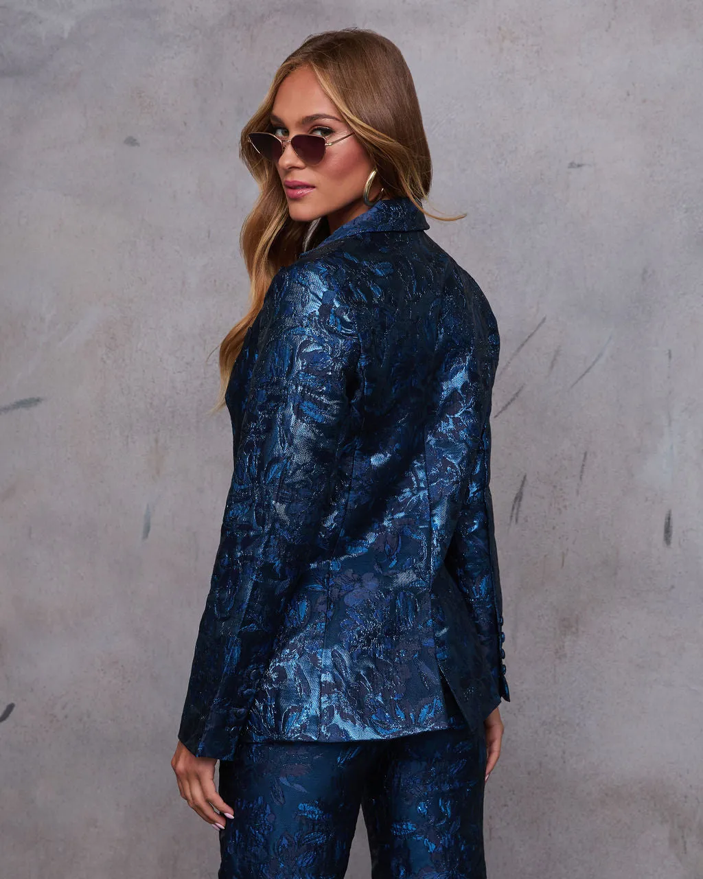 Come Away With Me Floral Jacquard Blazer