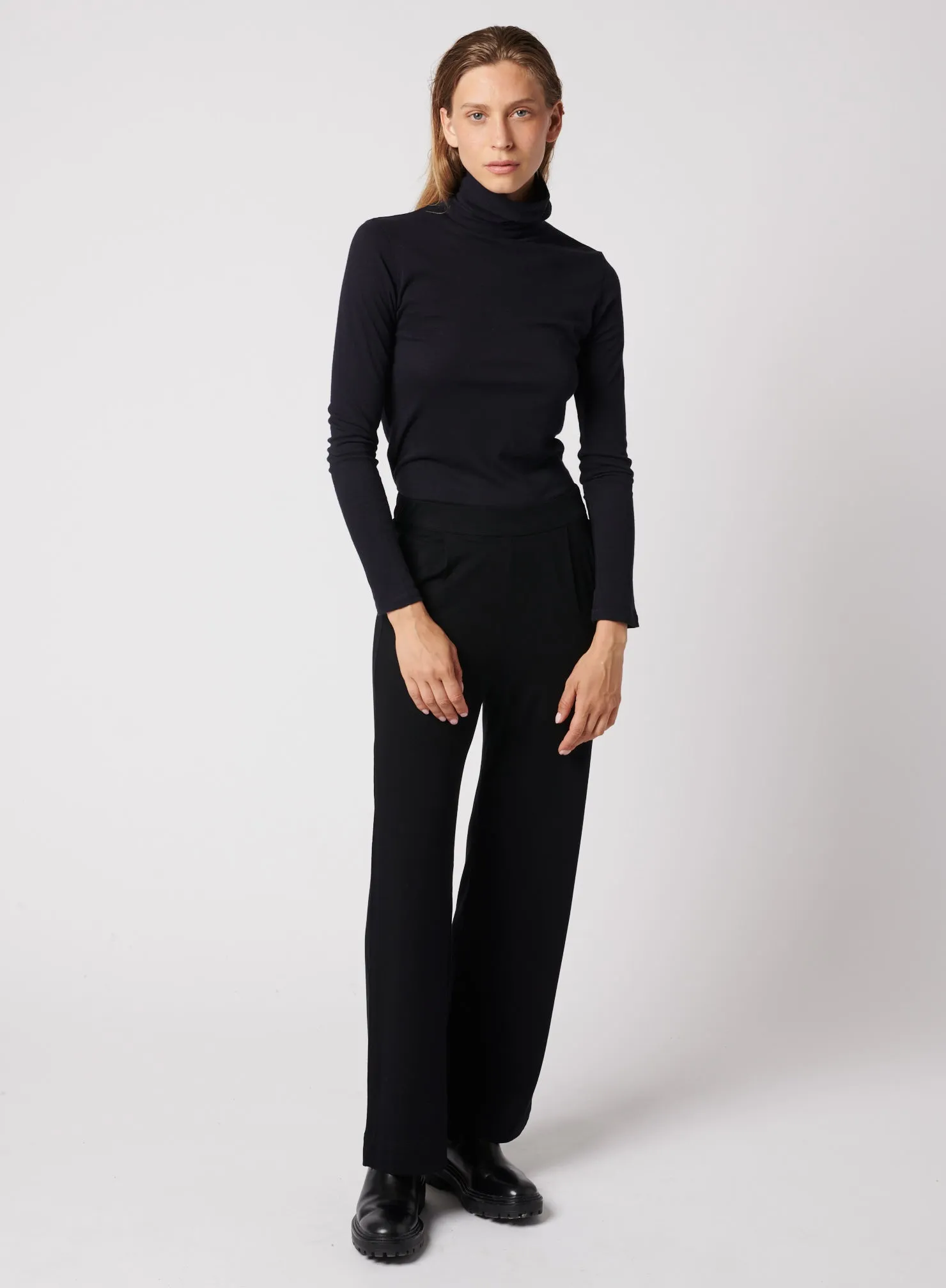 Cotton Cashmere Long Sleeve Turtleneck