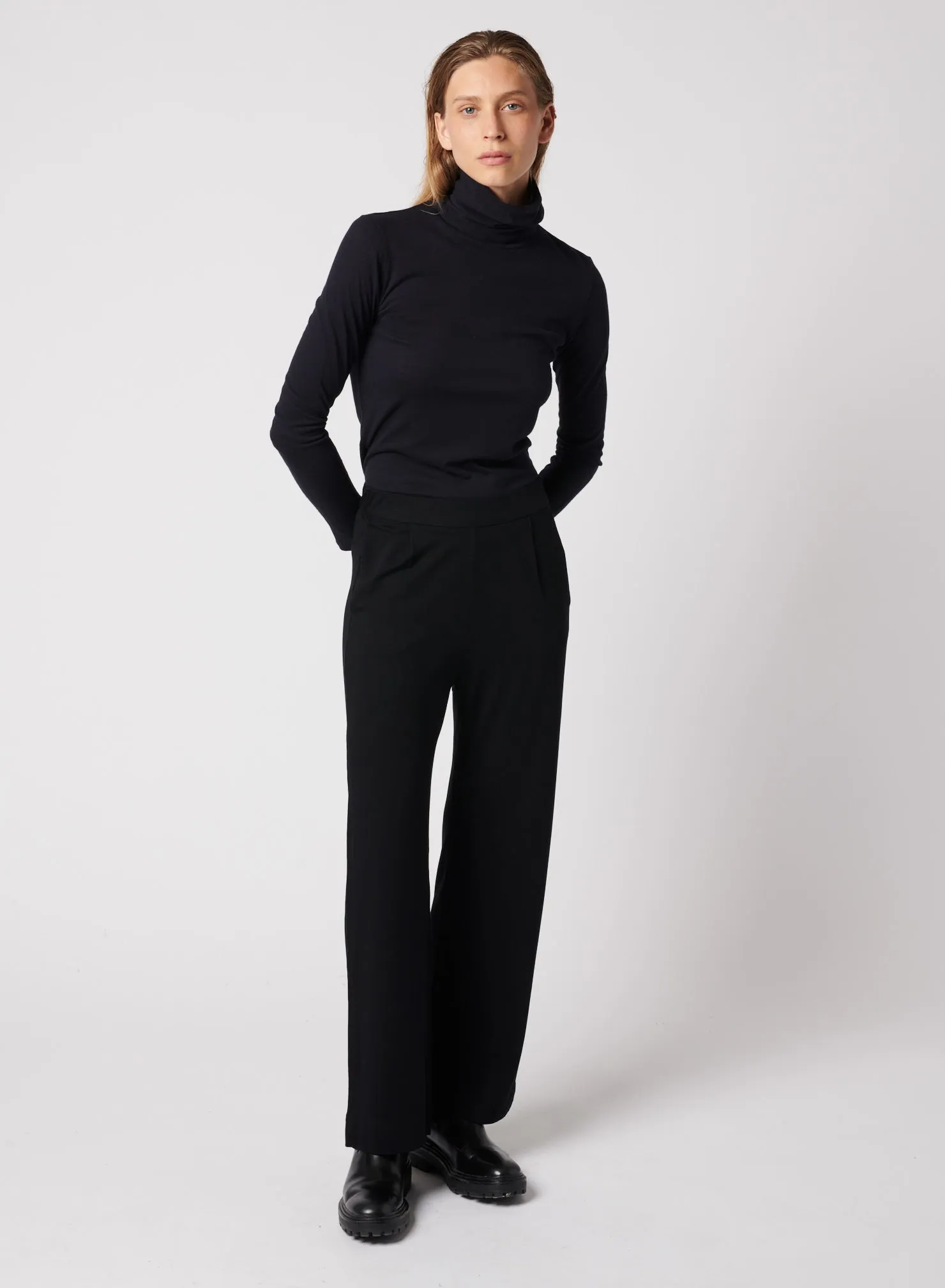 Cotton Cashmere Long Sleeve Turtleneck