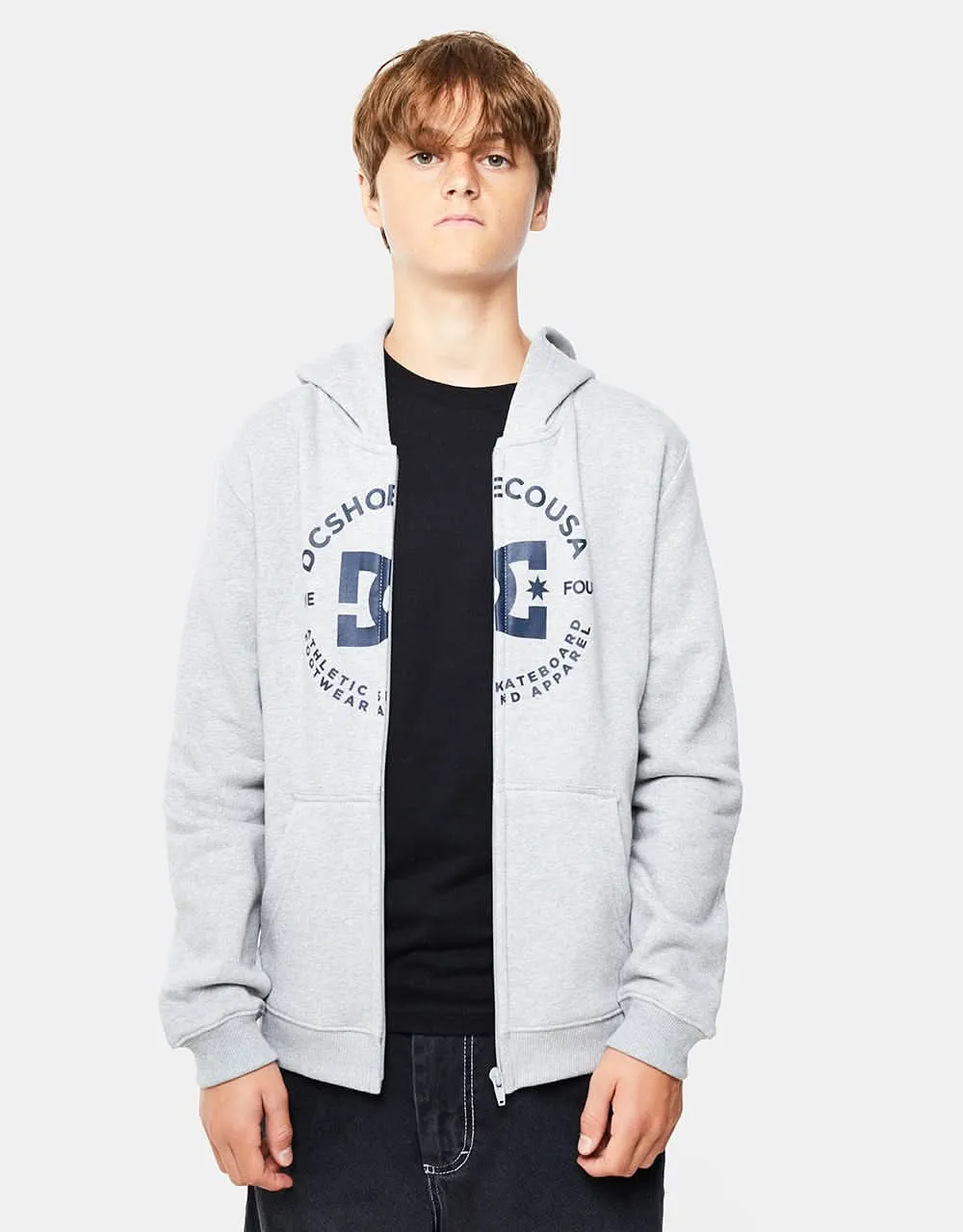 DC Star Pilot Kids Zip Hoodie - Heather Grey