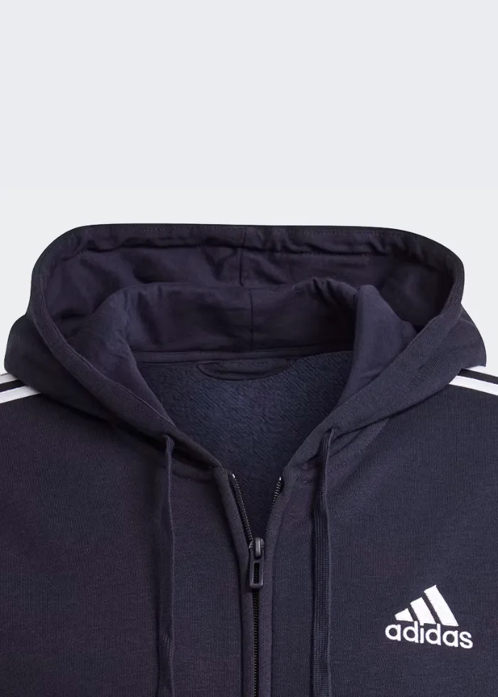 ESSENTIALS FLEECE 3-STRIPES FULL-ZIP HOODIE