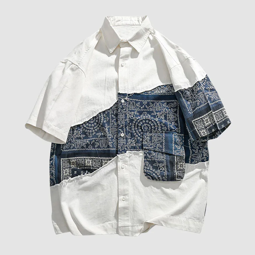 Ethnic style Contrast Shirts