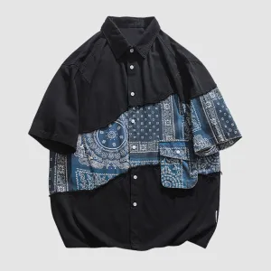 Ethnic style Contrast Shirts