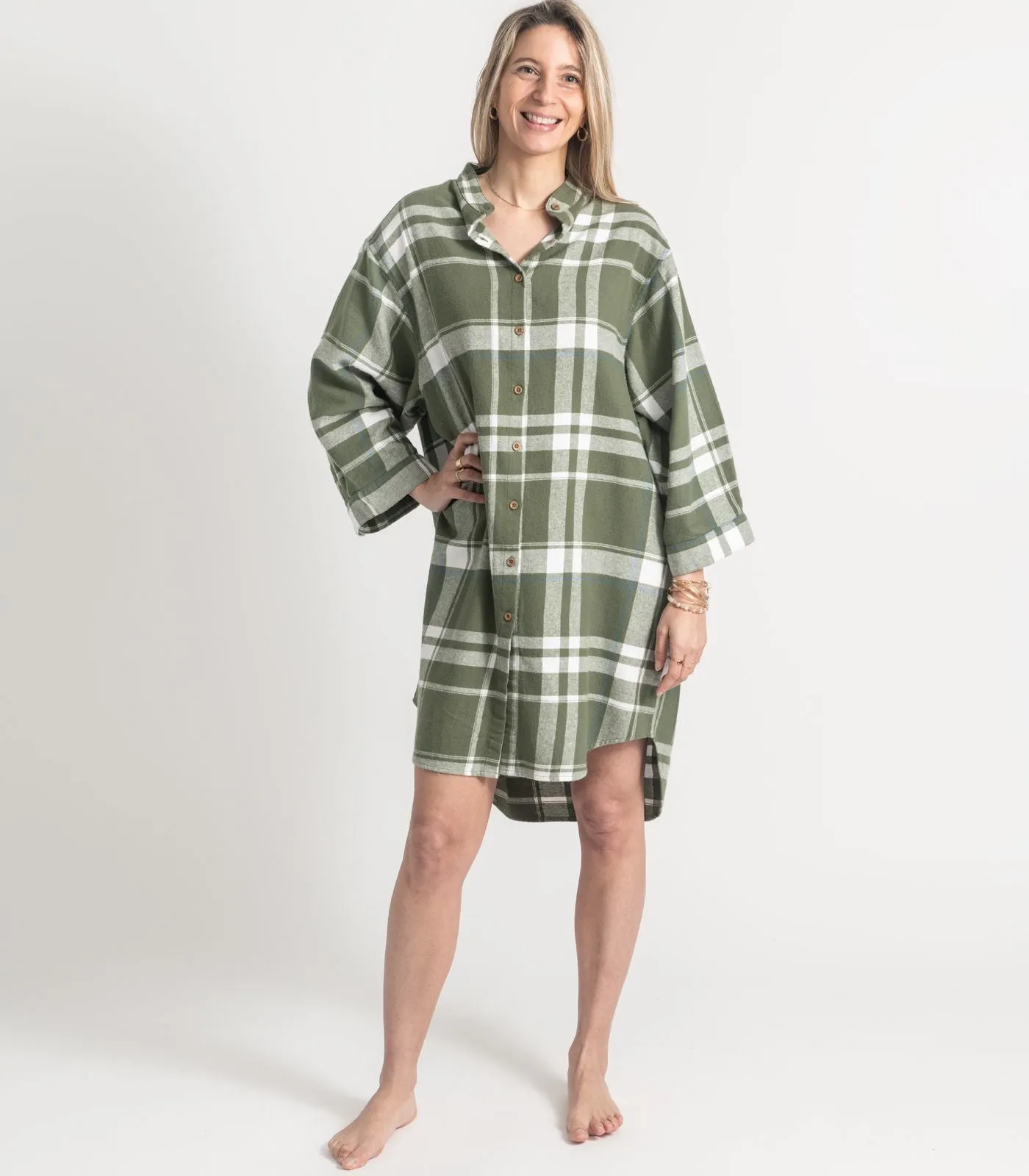 Flannelette Night Shirt - Plaid