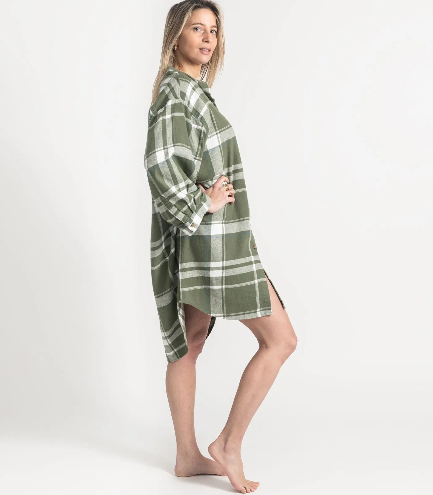 Flannelette Night Shirt - Plaid