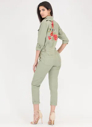 Fleur Days Embroidered Utility Jumpsuit