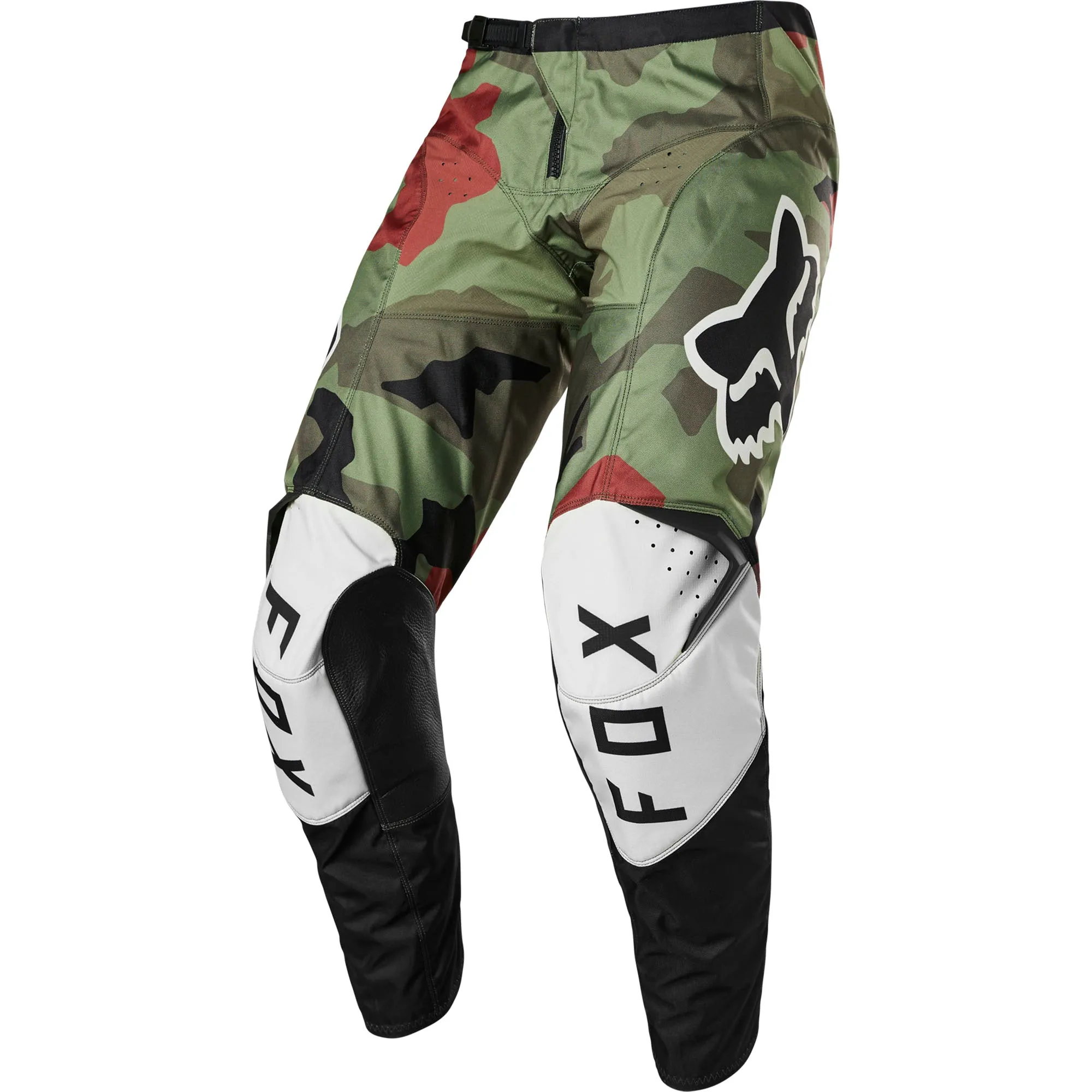 Fox Racing  Youth Green Camo 180 BNKR Pants Heat Abrasion Resistant Stretch Zip