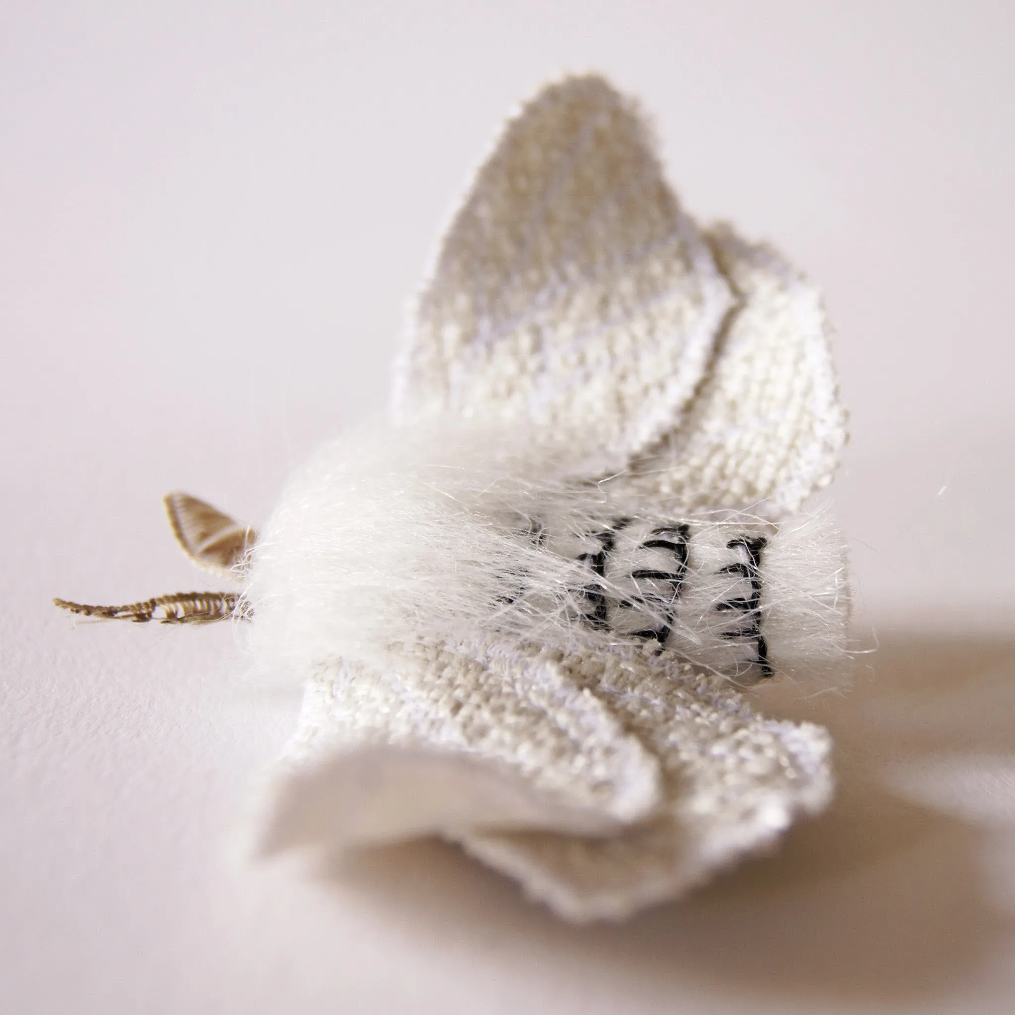 Furry Moth Brooch Leucoma Salicis Fake Fur Entomology Jewelry