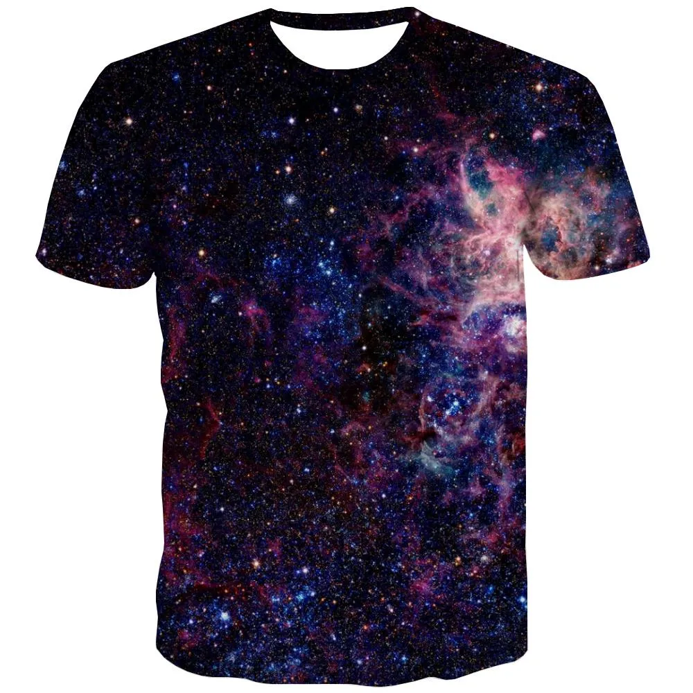 Galaxy T shirts Men Planet Tshirt Printed Starry Sky T-shirts 3d Colorful Shirt Print Harajuku T-shirts Graphic