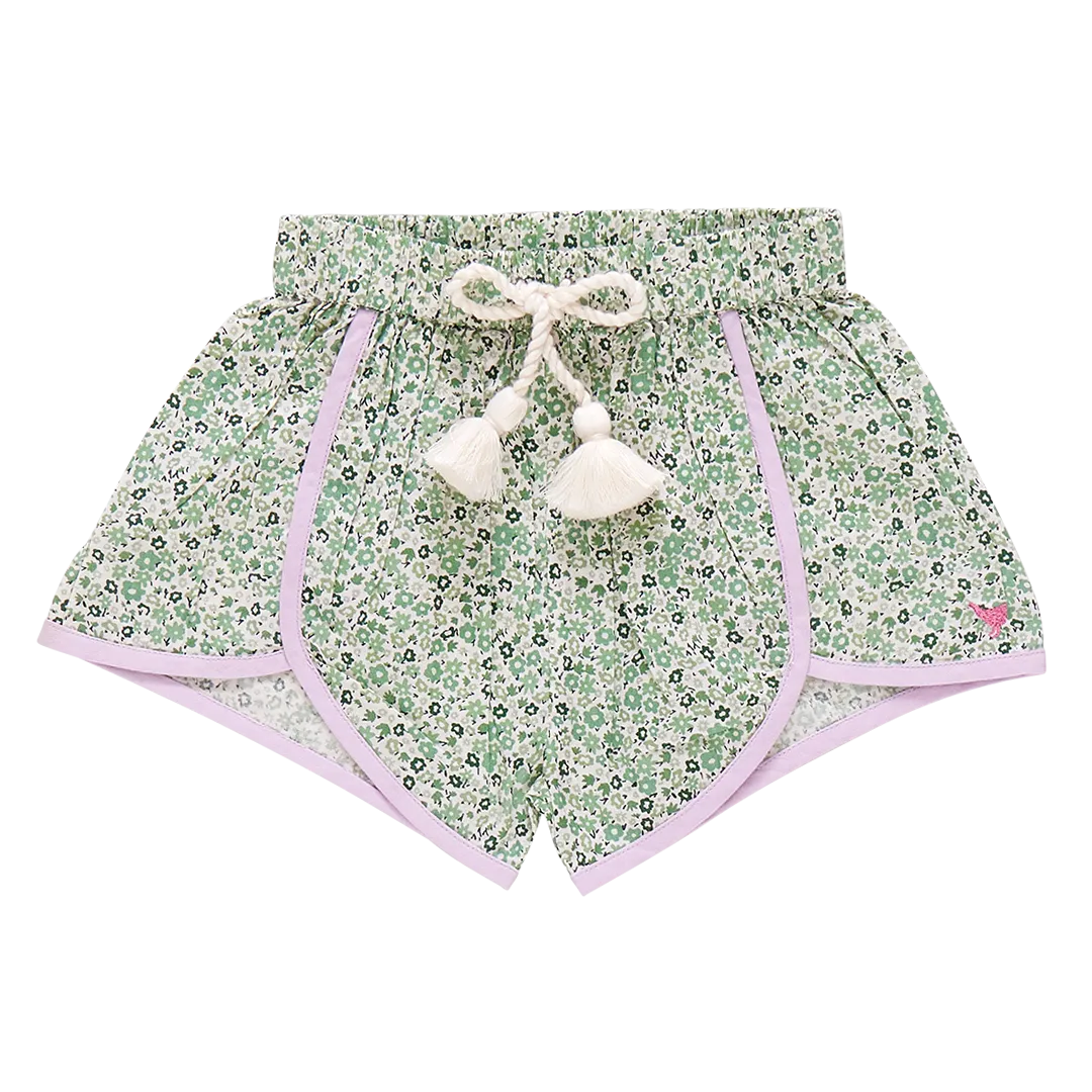 Girls Millie Short - Green Mini Ditsy