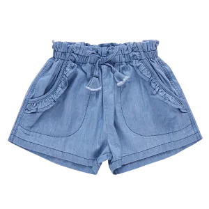 Girls Theodore Short - Medium Wash Chambray