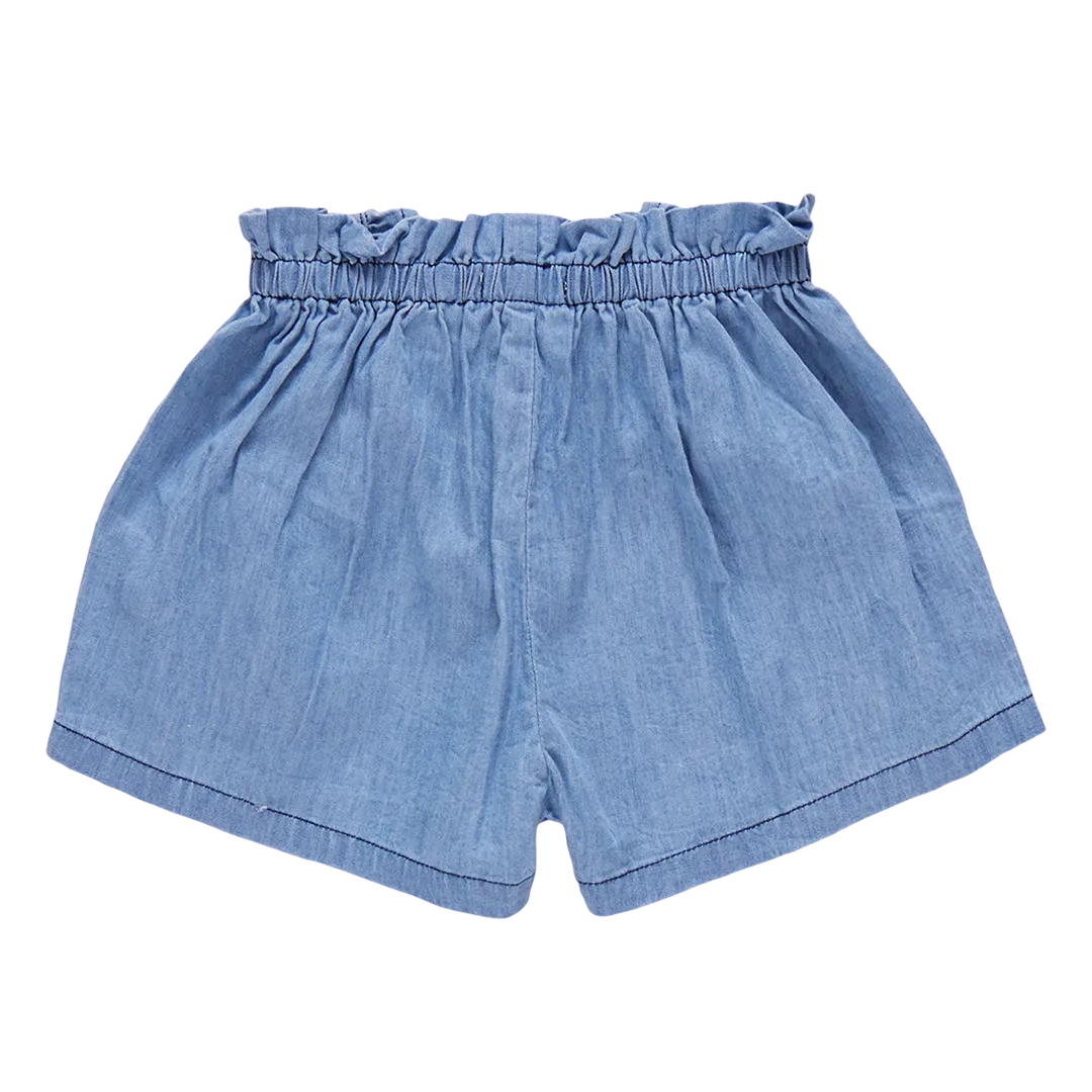 Girls Theodore Short - Medium Wash Chambray