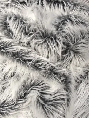 Grey Frost Solid Shaggy Long Pile Faux Fur Fabric / 15 Yard Bolt