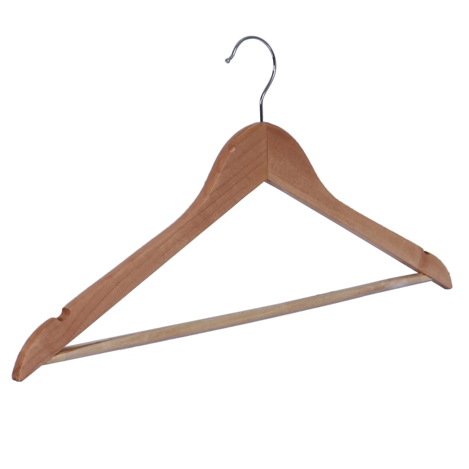 Heart Home Lightweight Attractive Wood Hangers for Shirt,Pants,Suit with Side Notches & Hooks Pack of 9 (Brown)