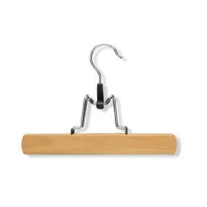 Honey-Can-Do HNG-01221 Wooden Pant Hanger with Clamp, 4-Pack, Maple