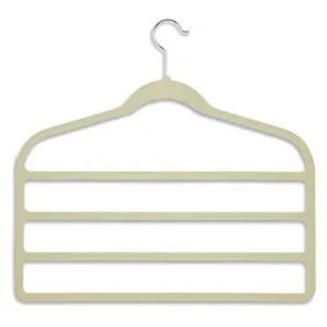 HoneyCanDo 10-Pack Velvet Touch 4-Step Pant Hanger, White