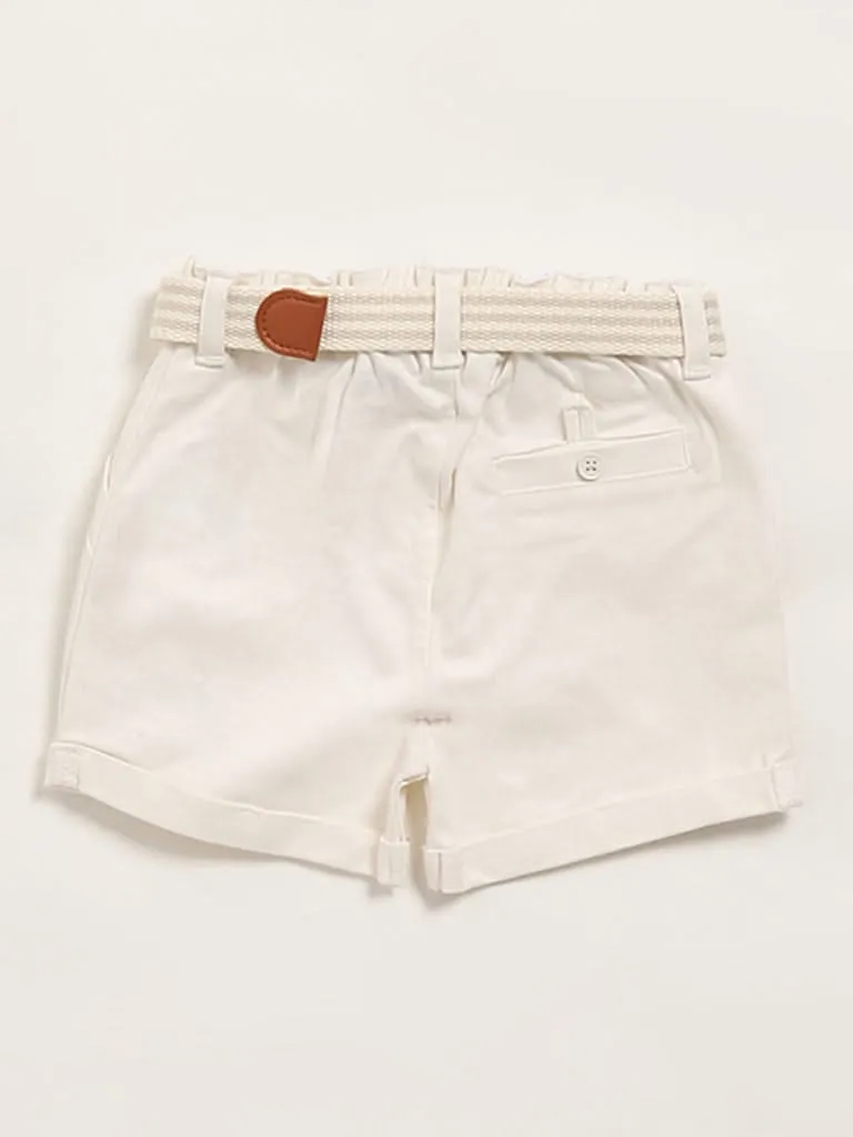 HOP Baby Cream Shorts with Belt