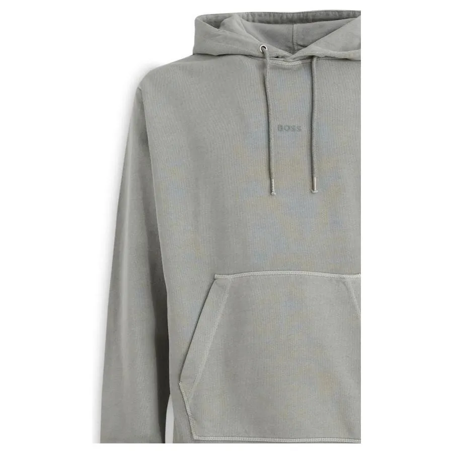 Hugo Boss Elegant Grey Cotton Hooded Sweatshirt