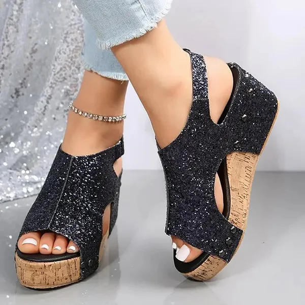 😍Last Day 50% OFF😍-Women's Brilliant Ankle Strap Wedge Sandals