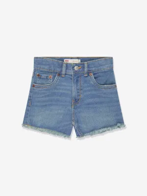 Levi's Wear Girls Mini Mom Shorts in Blue