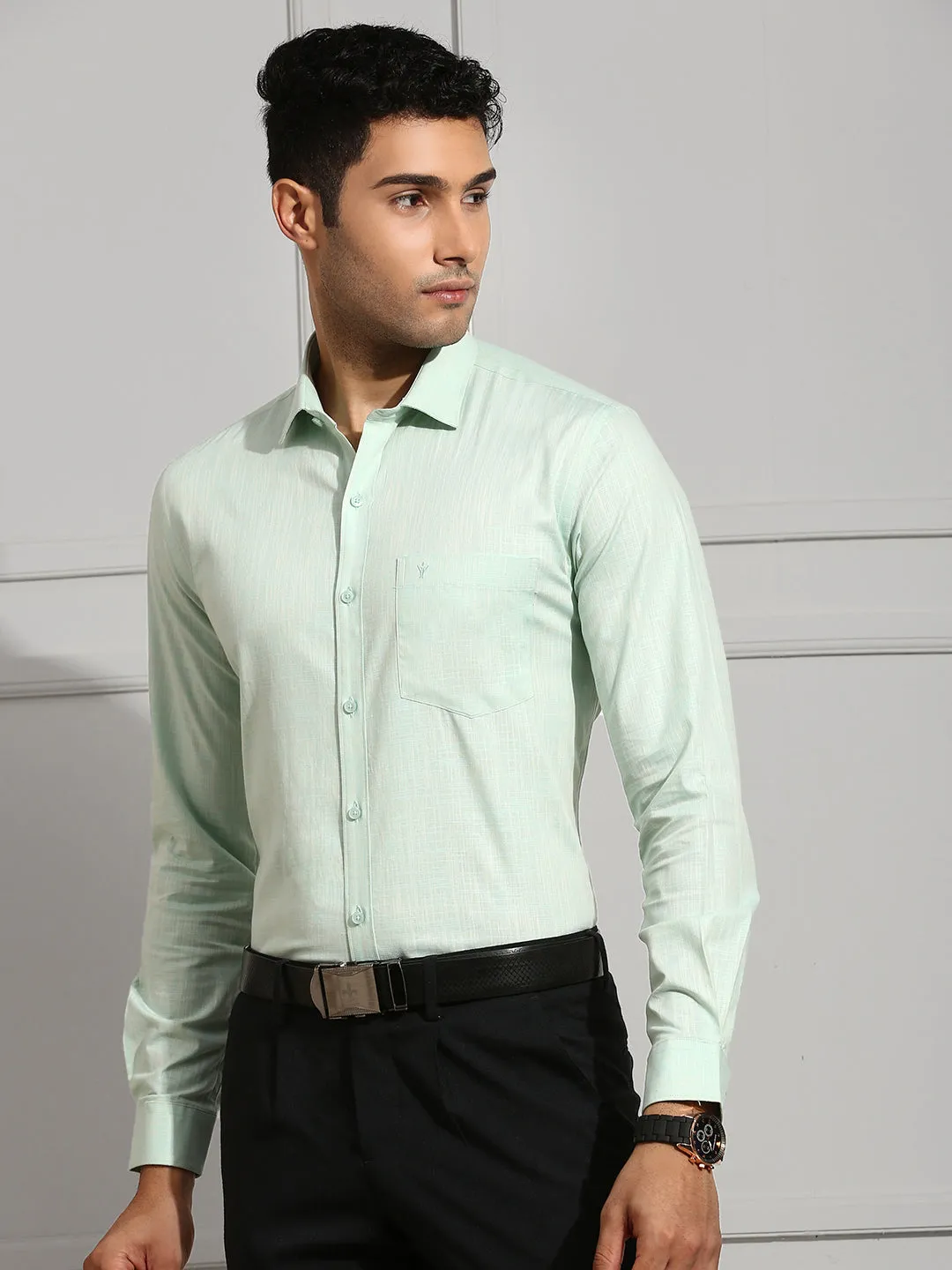 Men 100% Cotton Shirt Green CL2 GT37