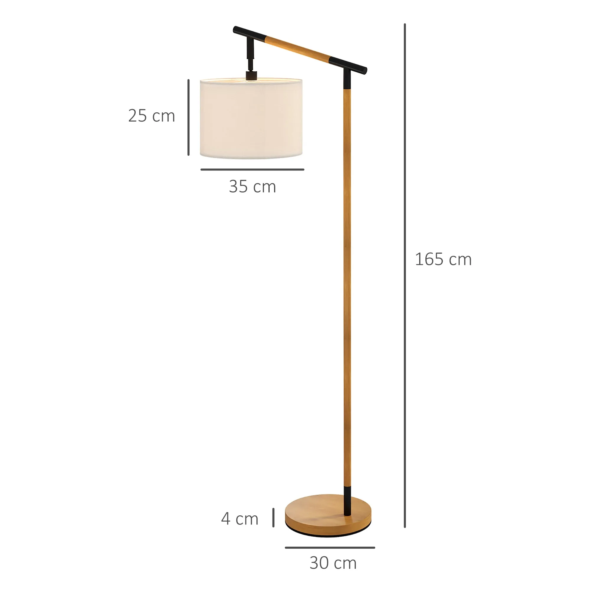 Modern Floor Lamp with 350¬∞ Rotating Lampshade, for Living Room and Bedroom, LED Bulb Included, Brown