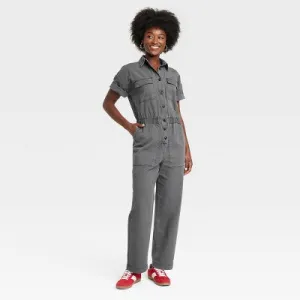 New - Women's Short Sleeve Boilersuit - Universal Thread Gray 8