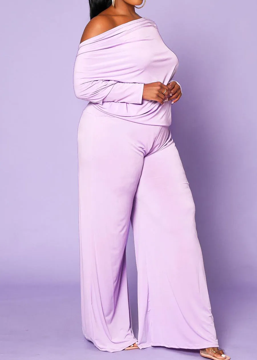 Plus Size Relaxed Fit Long Sleeves Multiple way Style Wide Leg Jumpsuit