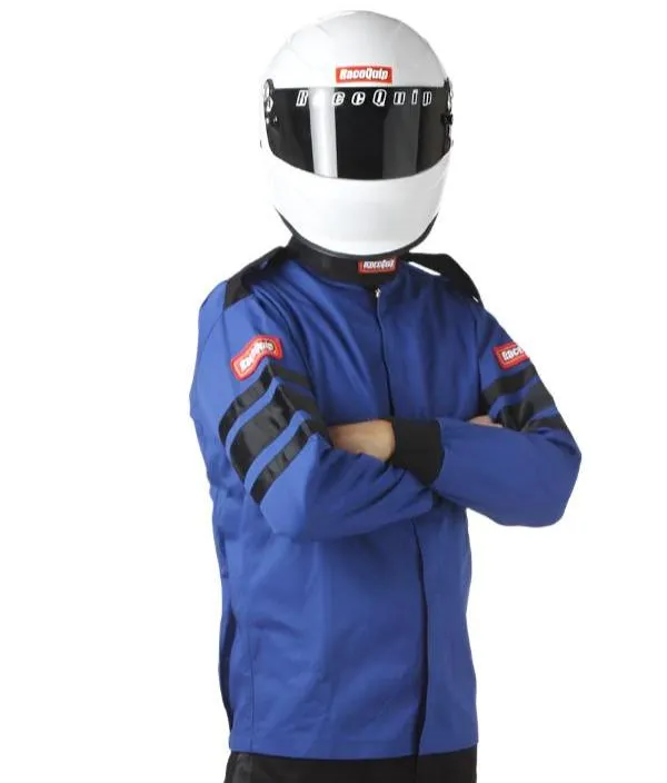 RaceQuip 111 Series Pyrovatex Single Layer Racing Driver Fire Jacket [SFI 3.2A/ 1] - Black/Red/Blue