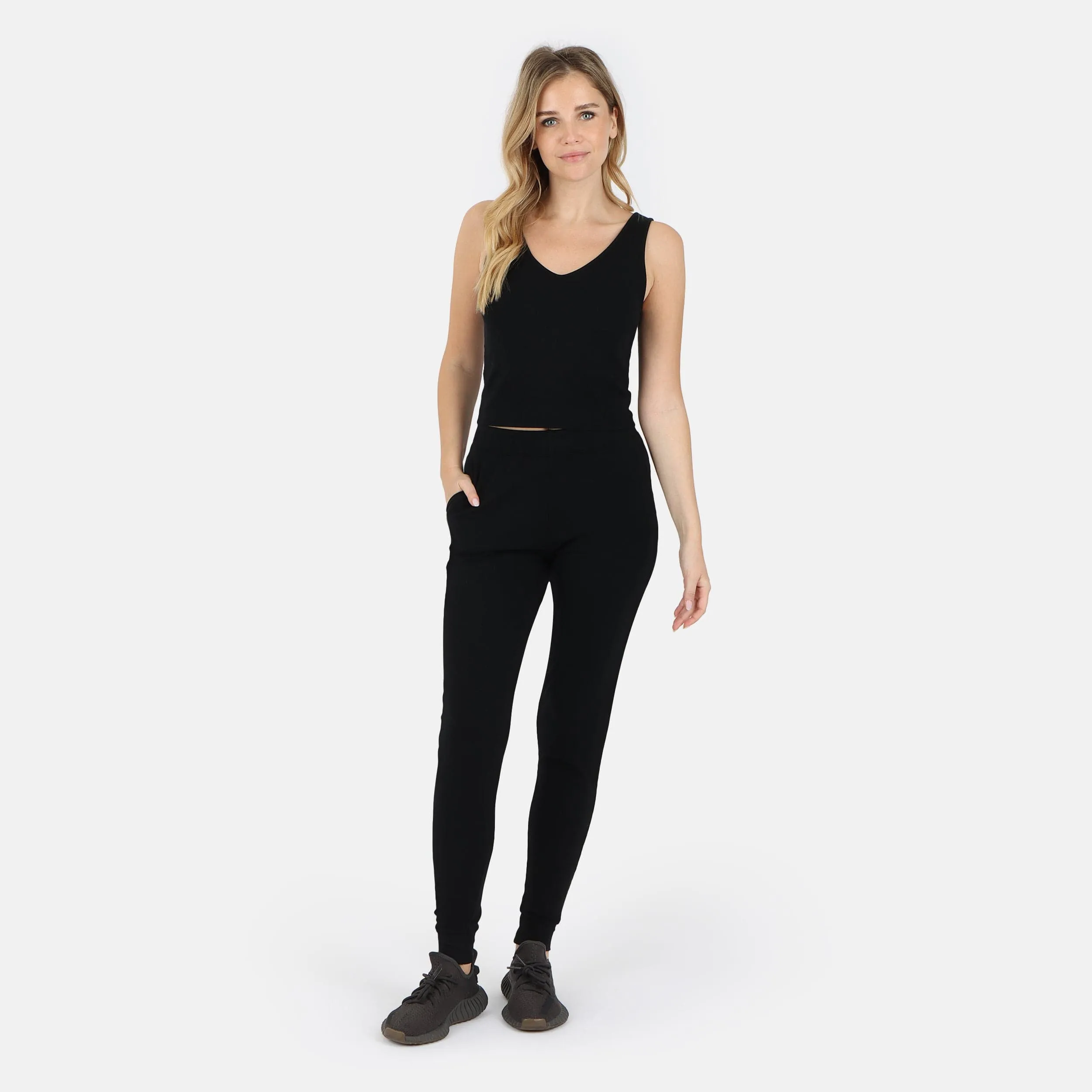 Self-Love Rib Jogger Pant - Black