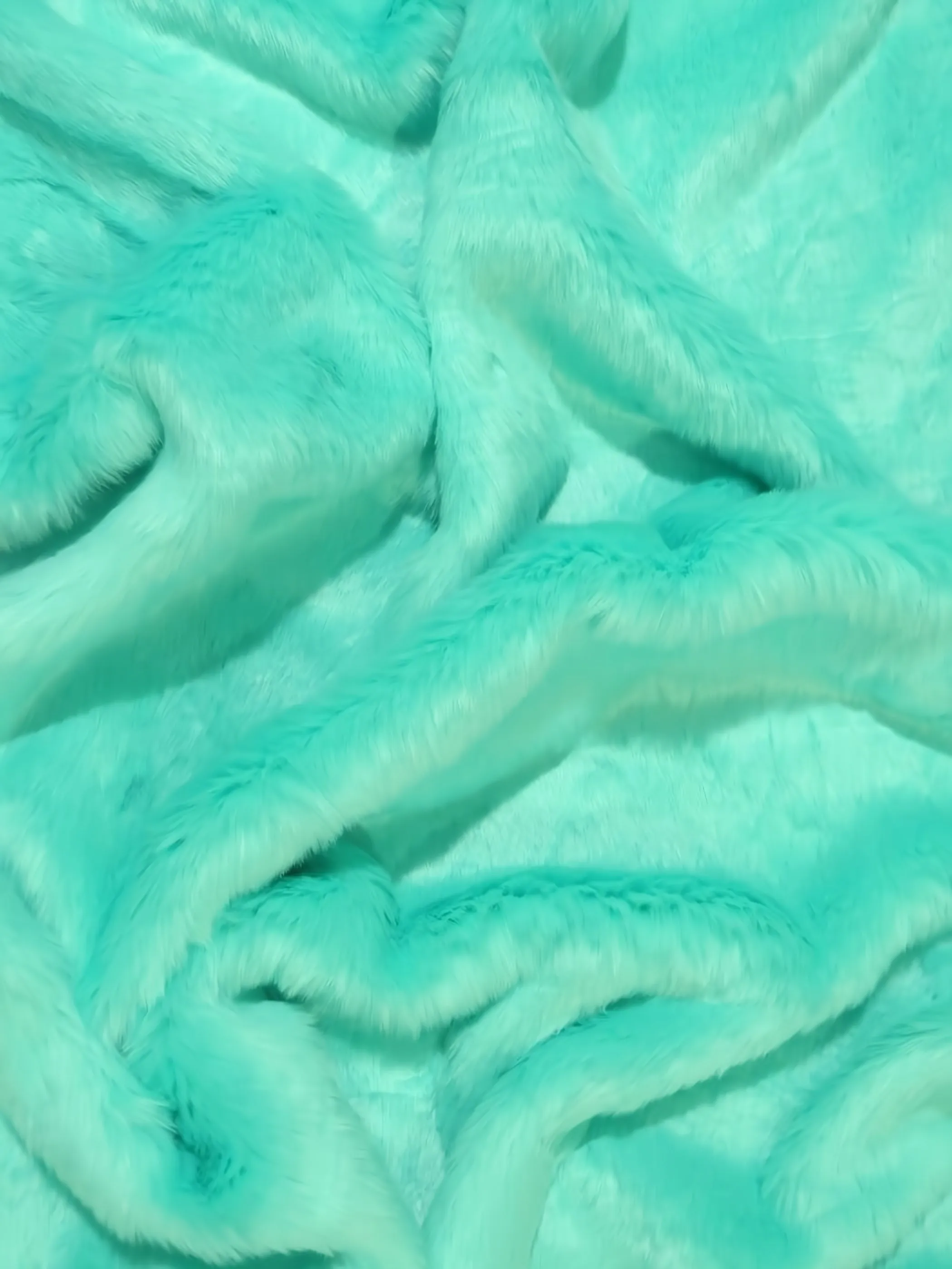 Short Shag Faux Fur Fabric / Aqua / Sold By The Yard