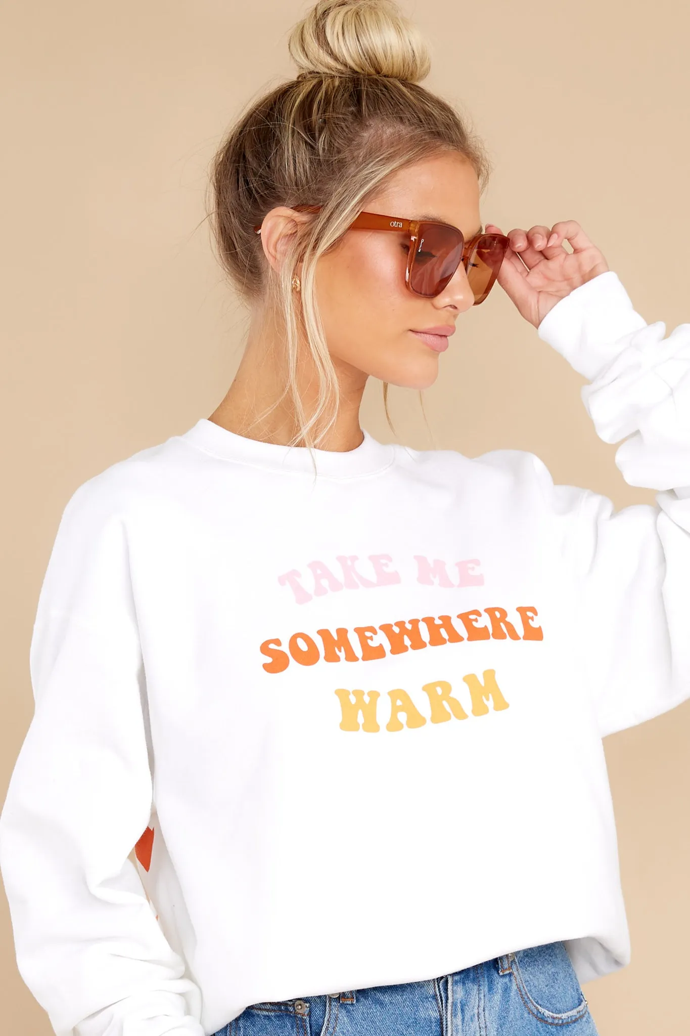 Somewhere Warm White Sweatshirt