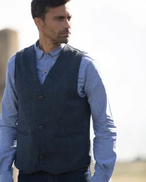 Stafford Tweed Waistcoat - Navy