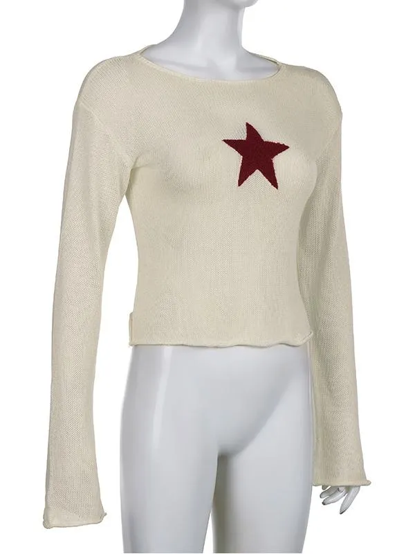 Star Long-sleeved Knite Blouse