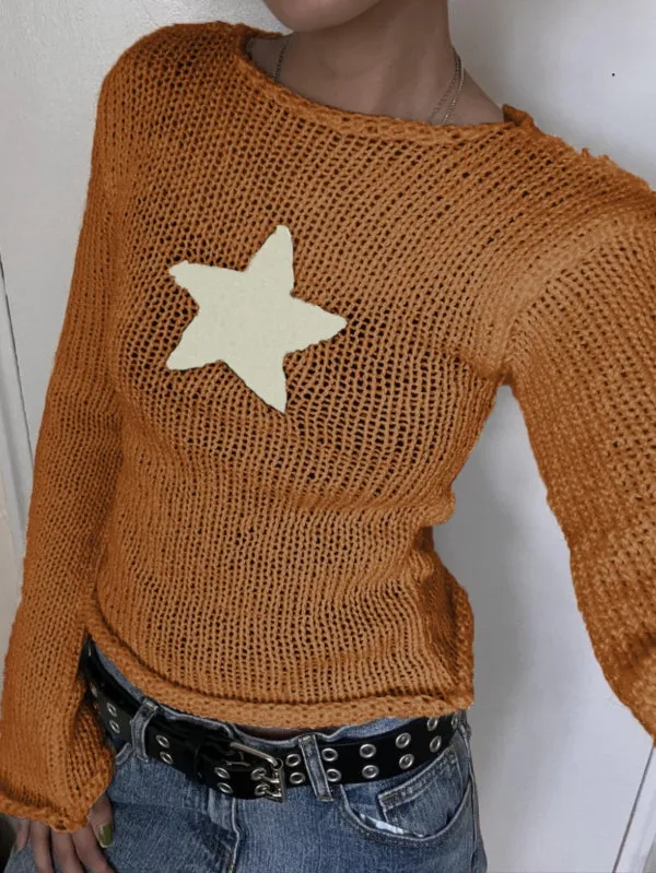 Star Long-sleeved Knite Blouse