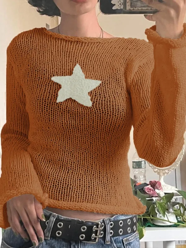 Star Long-sleeved Knite Blouse